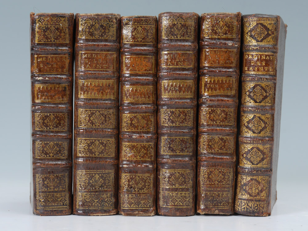 Appraisal: VOLUME FRENCH CHRISTION MEDITATIONS LEATHER BOUND BOOKS books total to