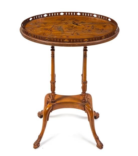 Appraisal: Sale Lot A French Marquetry Tray Table the oval galleried