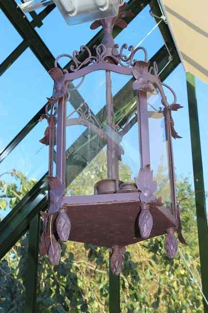 Appraisal: A PAIR OF PAINTED FIVE LIGHT HALL LANTERNS approximately high