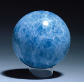 Appraisal: BLUE CALCITE SPHERE Madagascar This lovely polished blue calcite sphere