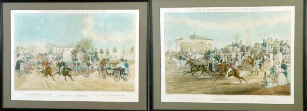 Appraisal: A pair of large English horse and carriage driving or