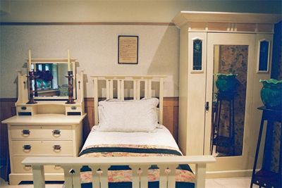 Appraisal: An Arts and Crafts white painted wood bedroom suite probably