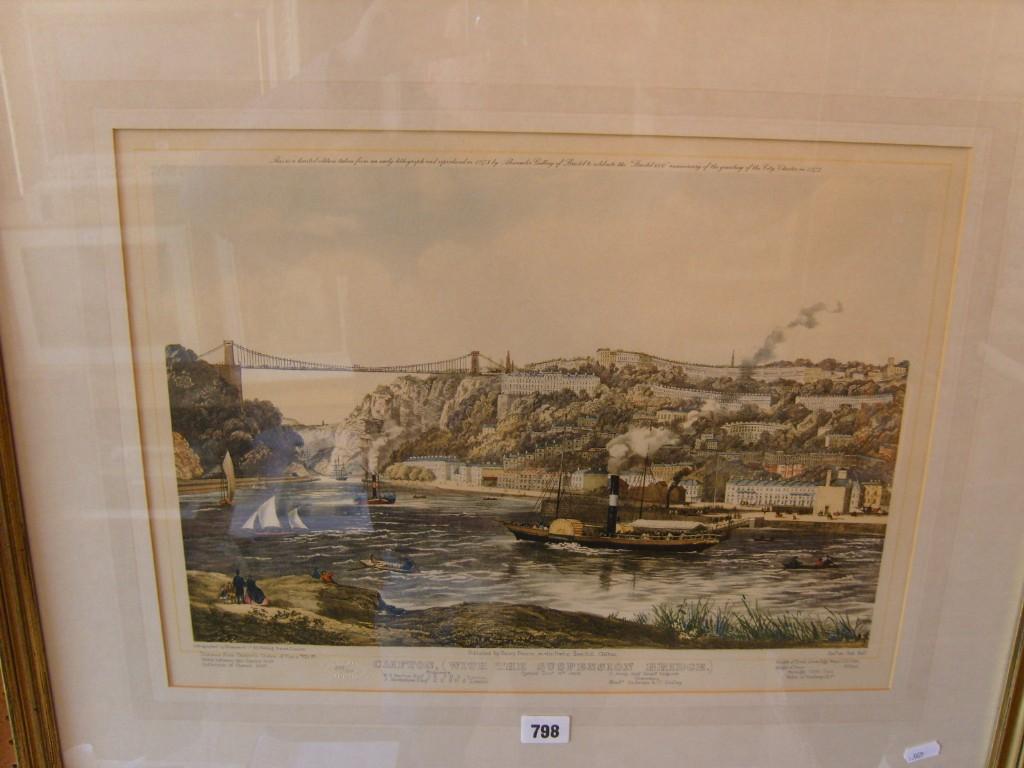 Appraisal: A reproduction of the lithograph by Newman Co showing Clifton