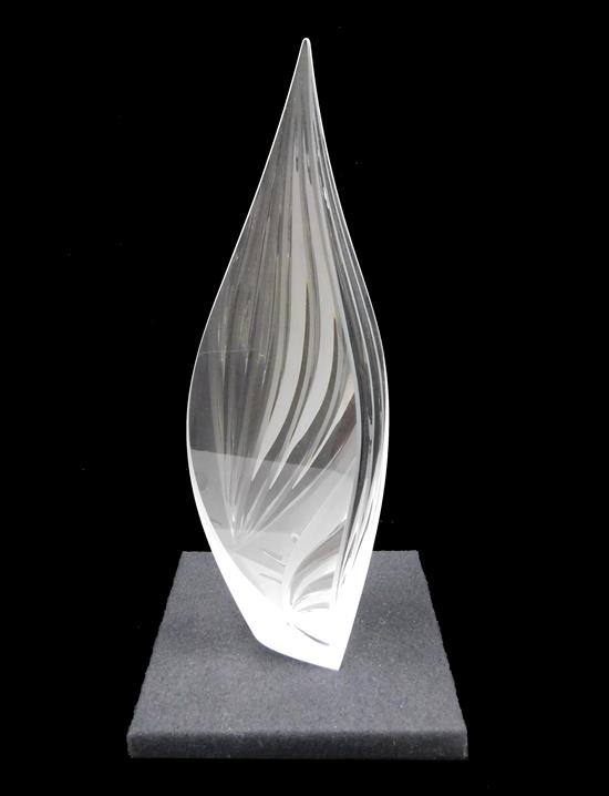 Appraisal: Christopher Ries American b Pacific Flora optical crystal glass sculpture