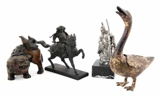 Appraisal: Chinese and Japanese bronze figures Qing dynasty and later consisting