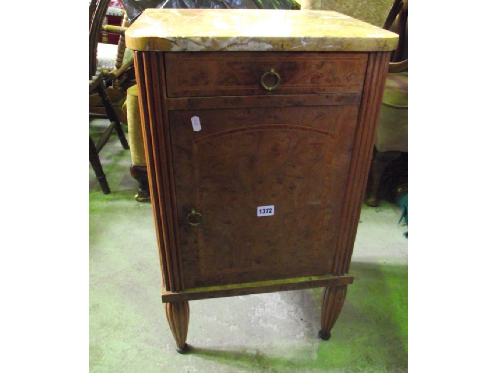 Appraisal: An early th century French walnut and figured walnut side