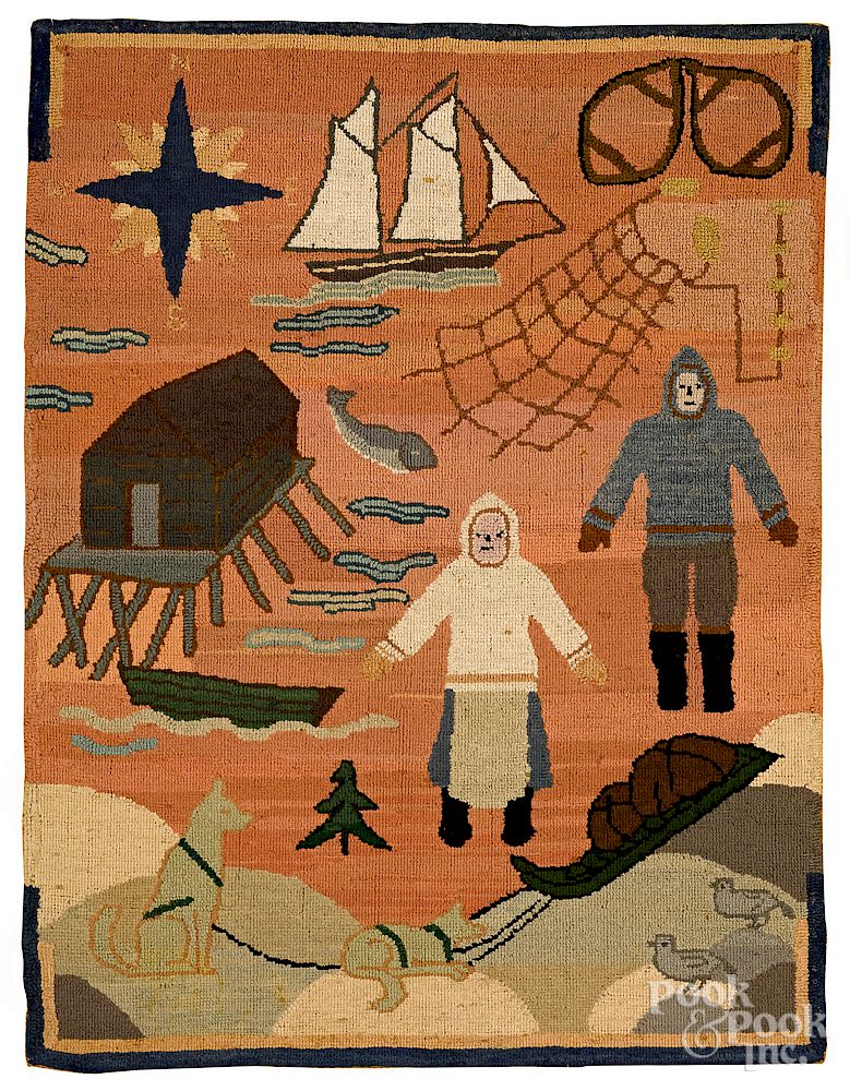 Appraisal: Grenfell mat Exclusive on Bidsquare Grenfell mat ca with Inuits