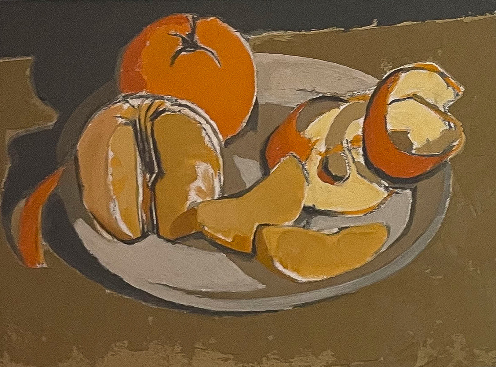 Appraisal: HOCKER Trew American - Cubist Still Life of Fruit Oil