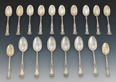 Appraisal: Eighteen Sterling Silver Spoons Containing six sterling silver soup spoons