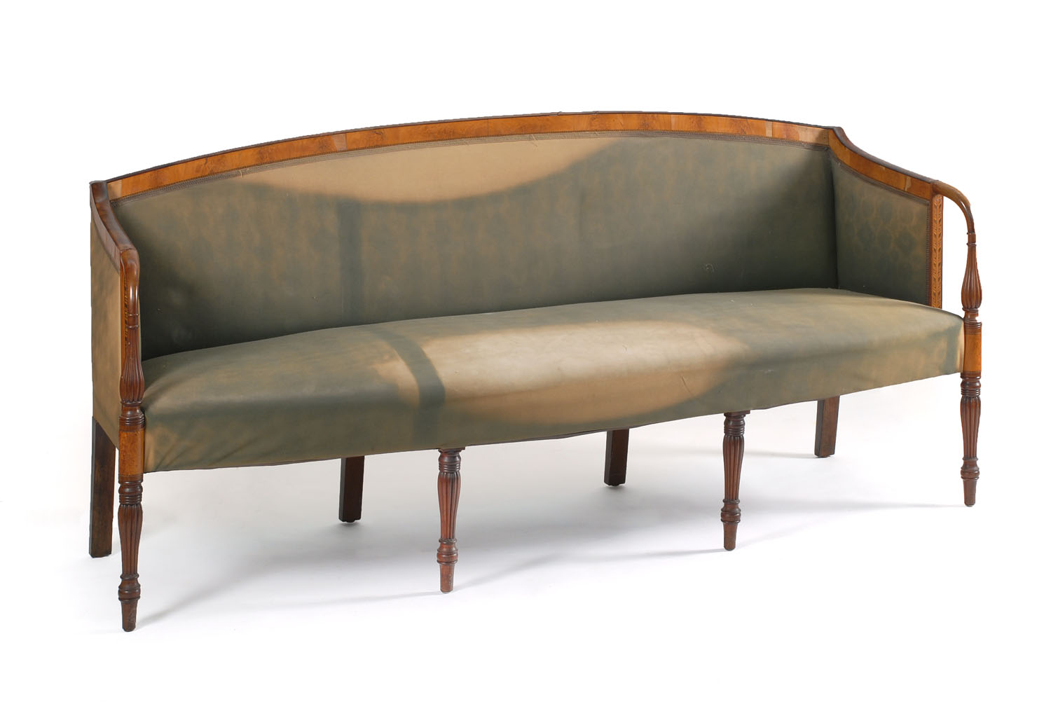 Appraisal: LATE TH EARLY TH CENTURY SHERATON-STYLE SOFA in the style