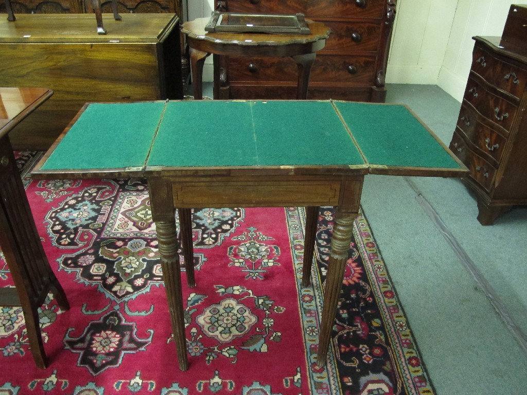 Appraisal: Georgian style mahogany fold over card table