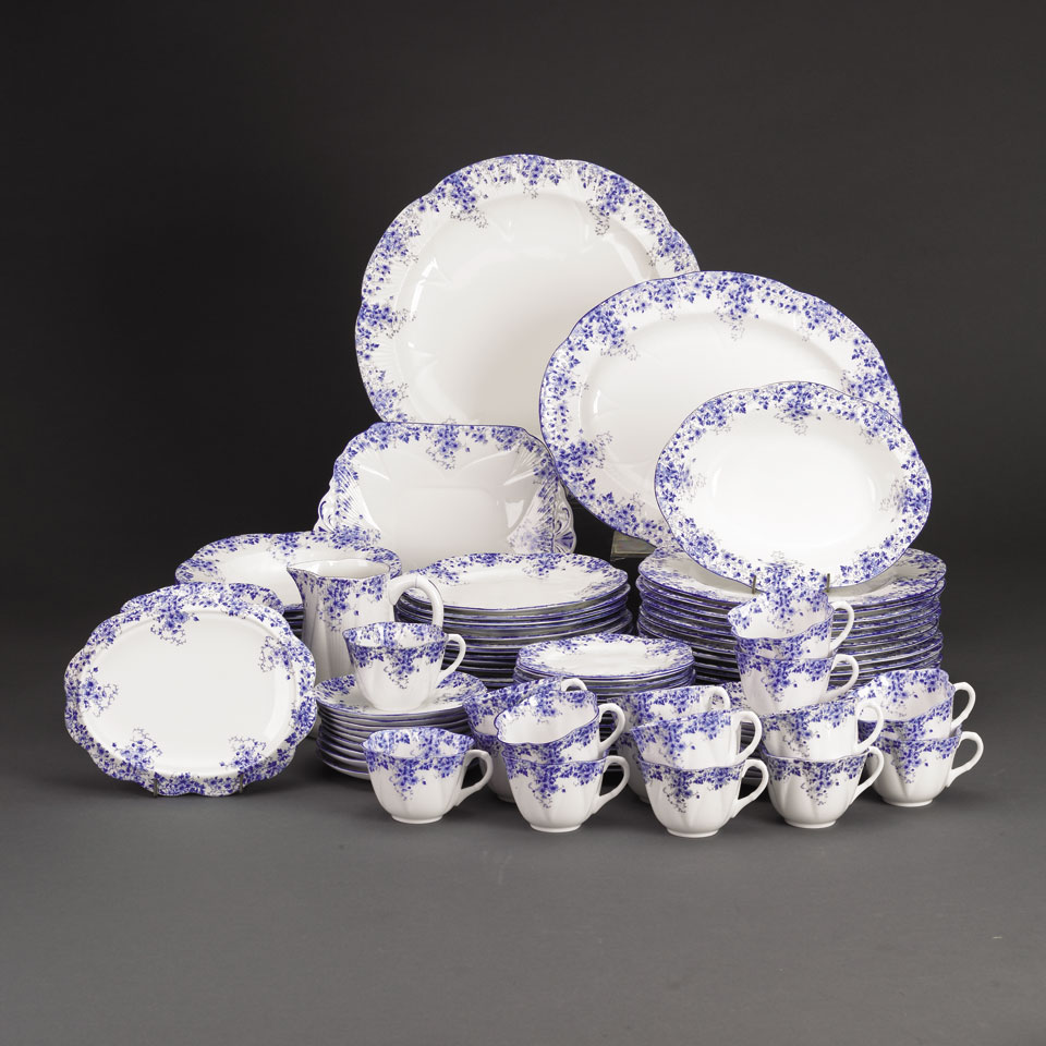 Appraisal: Shelley Dainty Blue Dinner Service th century comprising one hundred