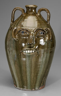 Appraisal: Monumental B B Craig face jug Lincoln County North Carolina