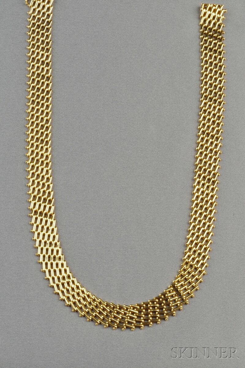 Appraisal: kt Gold Necklace composed of woven links dwt lg in