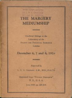 Appraisal: Crandon L R G The Margery Mediumship New York Brown