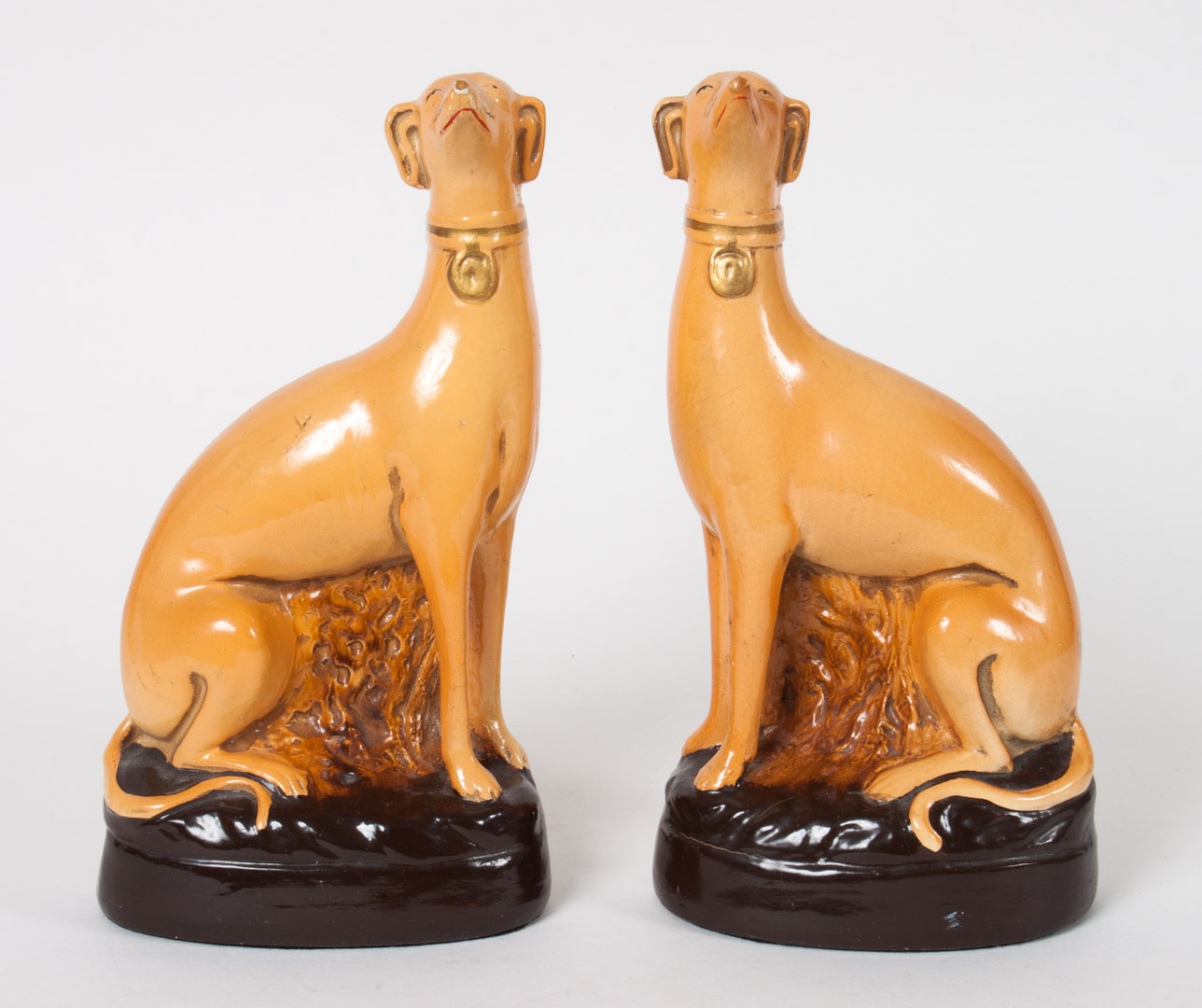 Appraisal: Pr of Borghese painted plaster greyhound bookends each figure attached