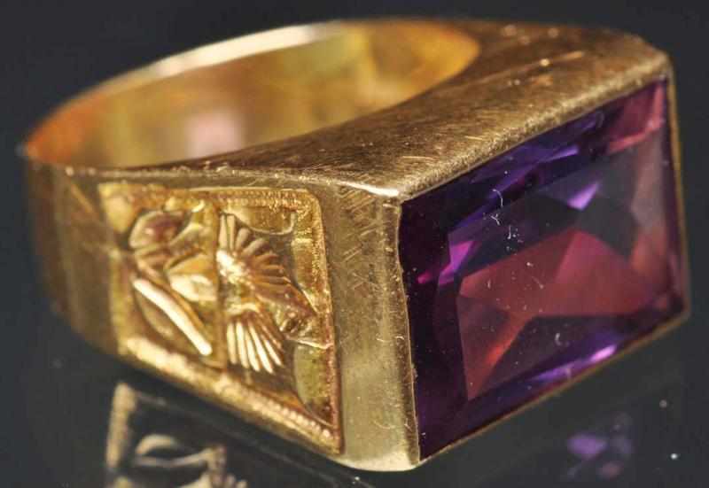 Appraisal: K Y Gold Men's Ring with Large Amethyst Weight grams