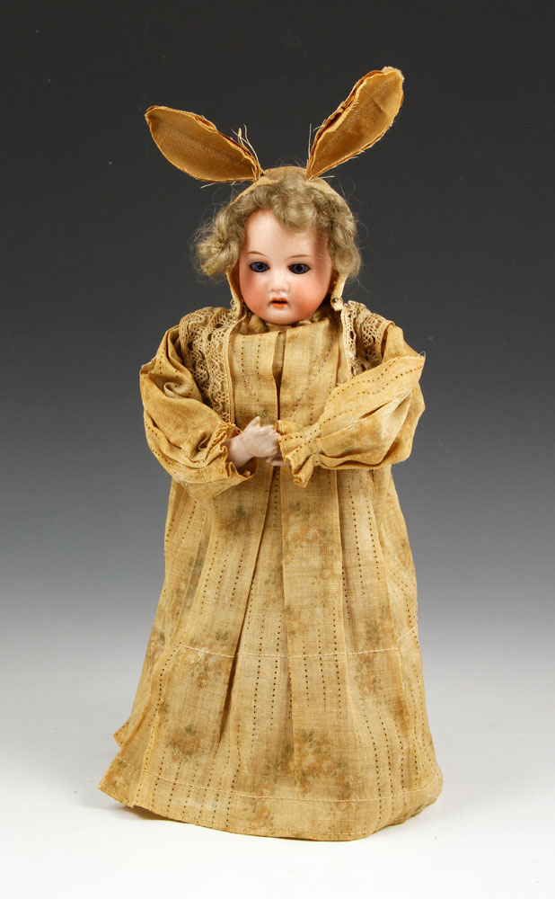 Appraisal: - German Bisque-Head Doll Candy Container German bisque-head doll candy