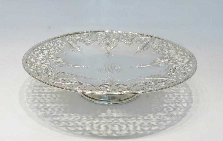 Appraisal: STERLING SILVER ROUND FOOTED TRAY by The Sweetser Co with