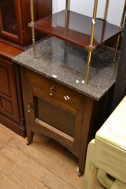 Appraisal: AN EARLY TH CENTURY CUPBOARD WITH MARBLE TOP AN EARLY