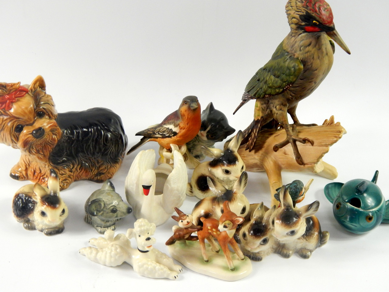 Appraisal: A Goebel figure of a Green Woodpecker terrier birds and