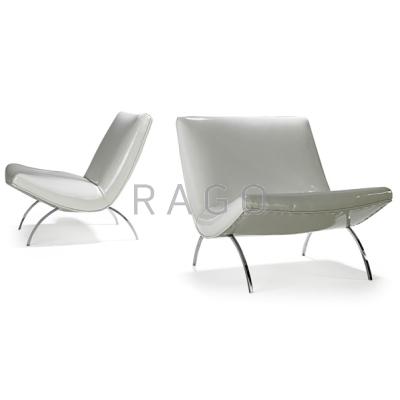 Appraisal: MILO BAUGHMAN - THAYER COGGIN Pair of lounge chairs High