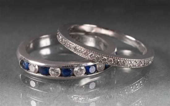 Appraisal: Tiffany Co platinum diamond and sapphire ring together with a