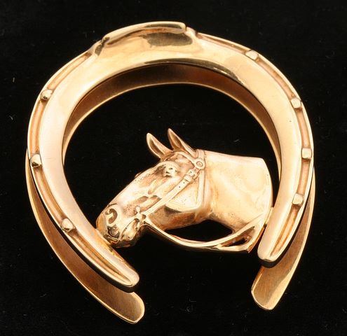 Appraisal: KY X horseshoe with horse head gms Ship plus insurance