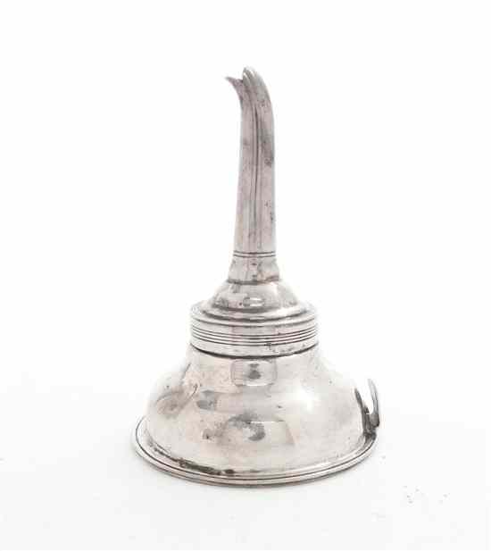 Appraisal: A George III Silver Wine Funnel Samuel Godbehere Edward Wigan