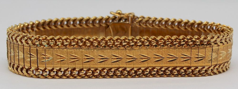 Appraisal: JEWELRY Spanish kt Gold Articulated Bracelet Spanish kt yellow gold