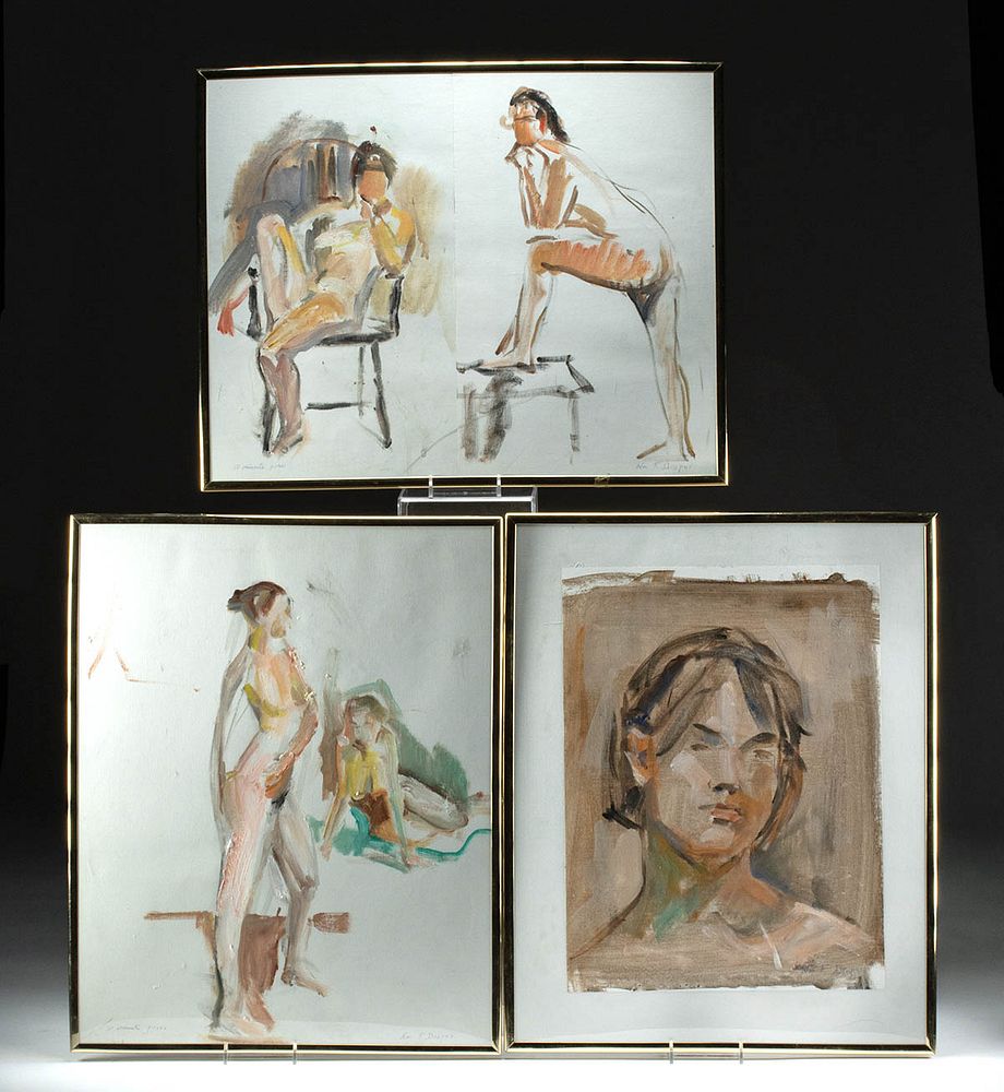 Appraisal: Lot of William Draper Paintings - Nudes Bust s William