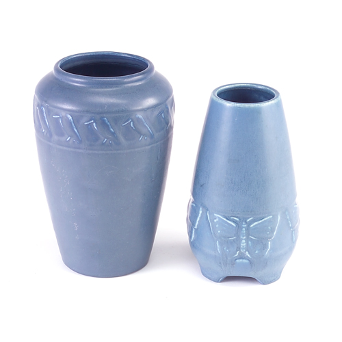 Appraisal: ROOKWOOD Two Production vases one embossed with rooks the other