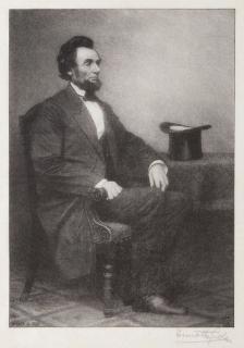 Appraisal: Antique Engraved Portrait of Lincoln Lincoln Abraham Cole Timothy American