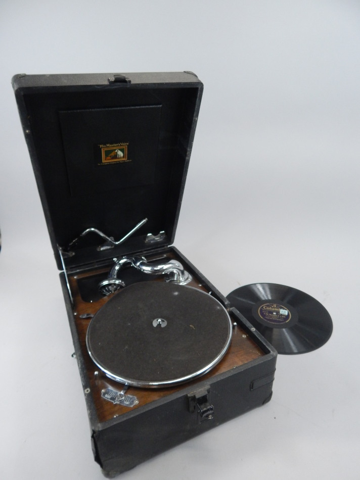 Appraisal: A portable gramophone player and various records Provenance Butterfields Thoresby