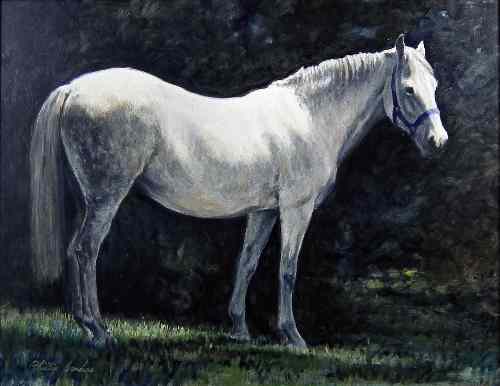 Appraisal: Philip Sanders born - Oil painting - Dappled grey mare