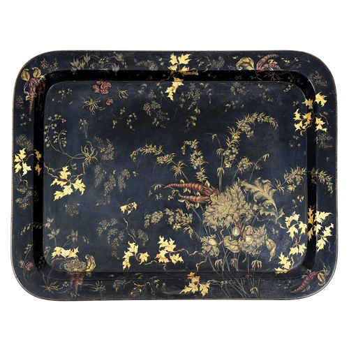 Appraisal: A Victorian papier mache tea tray c sandwich edged and