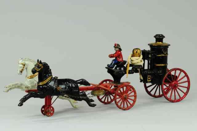 Appraisal: FIRE ENGINE Dent cast iron painted in black with gold