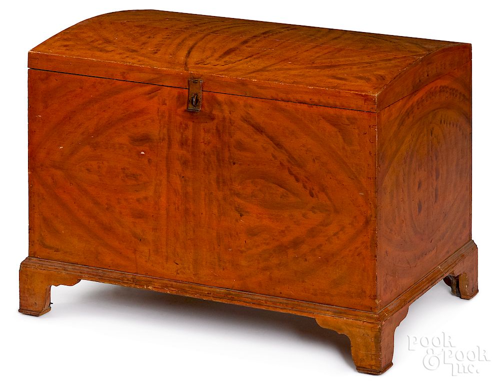 Appraisal: Pennsylvania painted poplar dome lid blanket chest Exclusive on Bidsquare