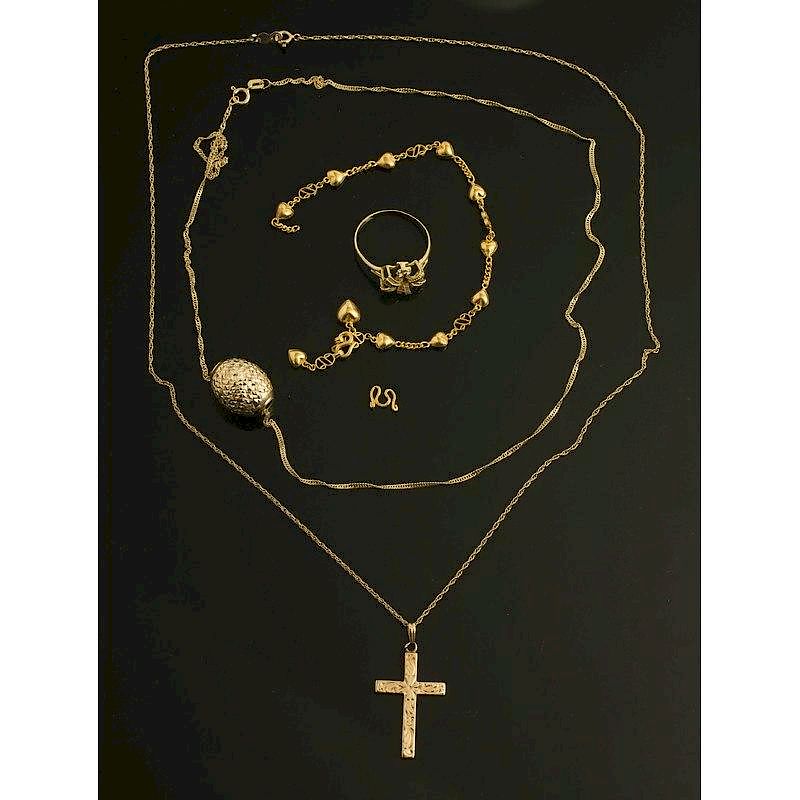 Appraisal: Assorted Gold Jewelry Assorted gold jewelry comprising a k gold