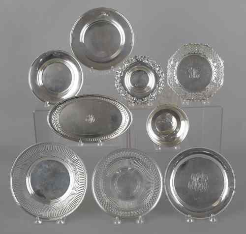 Appraisal: Group of sterling silver dishes ozt