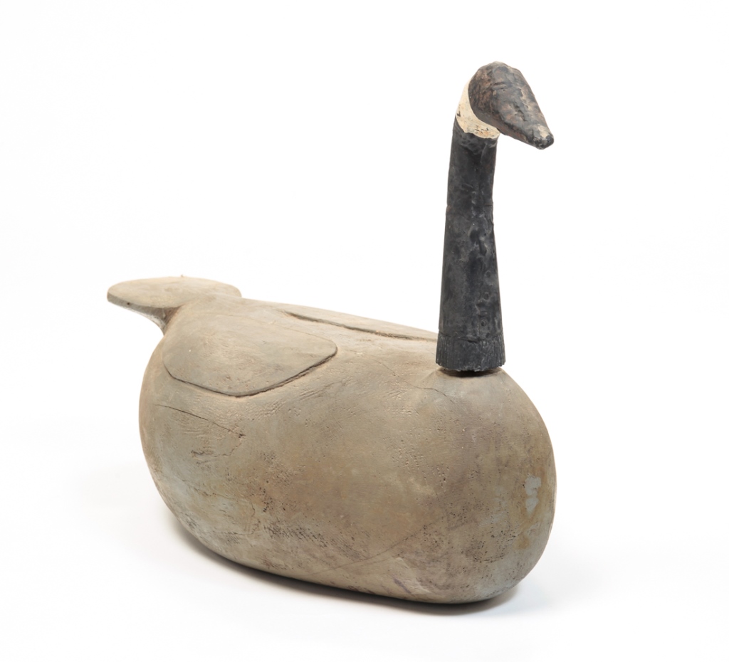 Appraisal: AMERICAN CANADA GOOSE DECOY Mid th century Large carved body