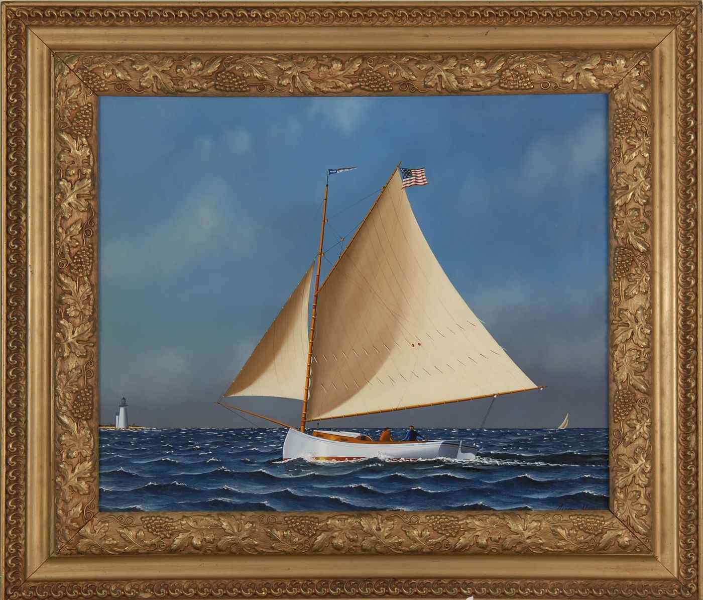 Appraisal: JEROME HOWESAmerican b Catboat off Brant Point Signed lower right