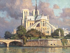 Appraisal: Clyde Aspevig Present Notre Dame - Morning Lightoil on board