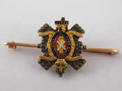 Appraisal: Military Interest A carat gold silver and enamel military badge