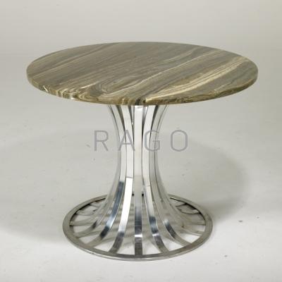 Appraisal: RUSSELL WOODARD Center table USA s Onyx and aluminum Unmarked