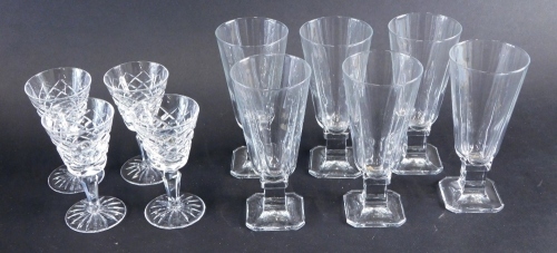 Appraisal: A set of four Waterford crystal sherry glasses each hobnail