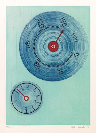 Appraisal: ED RUSCHA Tumbling Snowman Speedo Color etching on Hahnem hle