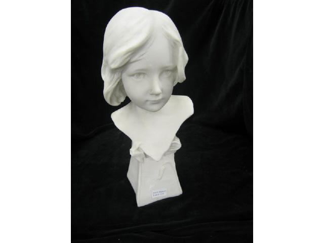 Appraisal: Carved Alabaster Bust of a Young Girl tall