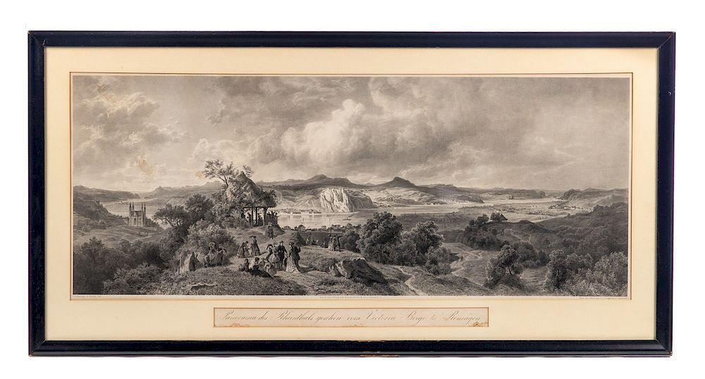 Appraisal: German s Panorama of the Rhine Valley Lithograph View from