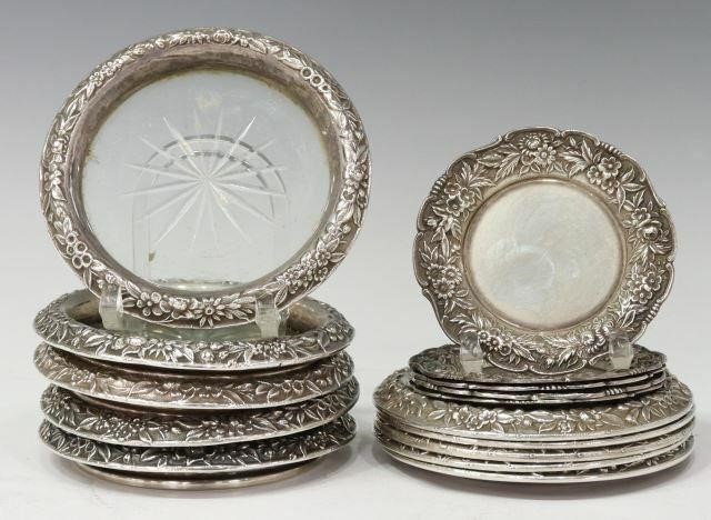 Appraisal: lot of American sterling silver coasters and butter pats Samuel